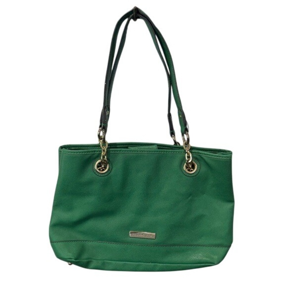 Liz Claiborne‎ Green Satchel Shoulder Bag Purse Gold Chain Accents